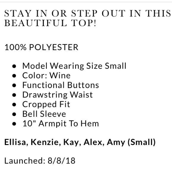 Bell sleeve crop - Picture 4 of 4